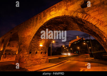 La Seu Manresa (Colegiata Basilica de Santa Maria). Pont Vell. Stockfoto