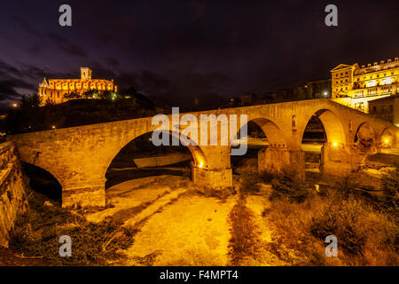 La Seu Manresa (Colegiata Basilica de Santa Maria). Pont Vell. Stockfoto