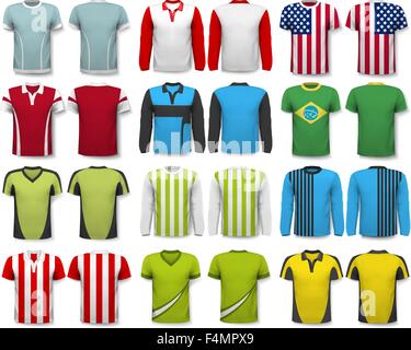 Sammlung von verschiedenen Hemden. Design-Vorlage. T - Shirt ist transparent und kann als eine Vorlage mit Ihrem eigenen Design verwendet werden. V Stock Vektor