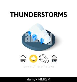 Gewitter-Symbol im anderen Stil Stock Vektor