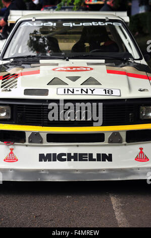 Ein 1985 Audi Sport Quattro S1 E2-Auto auf dem Goodwood Festival of Speed im Vereinigten Königreich. Stockfoto