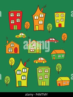 farbige Häuser Stock Vektor