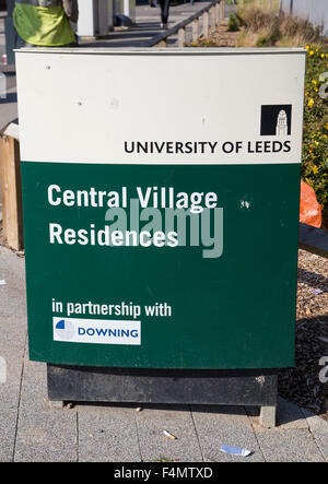 University of Leeds.  Zeichen für studentisches Wohnen in leeds Stockfoto