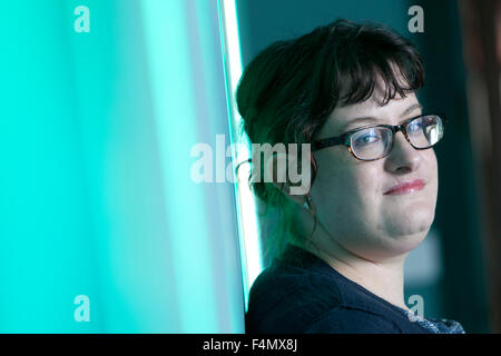 KAITE Welsh, LGBT-Journalist, Redakteur und Autor auf der Summerhall historische Fiktion Festival 2015. Edinburgh, Schottland. 25. April 2015 Stockfoto