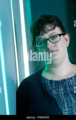 KAITE Welsh, LGBT-Journalist, Redakteur und Autor auf der Summerhall historische Fiktion Festival 2015. Edinburgh, Schottland. 25. April 2015 Stockfoto