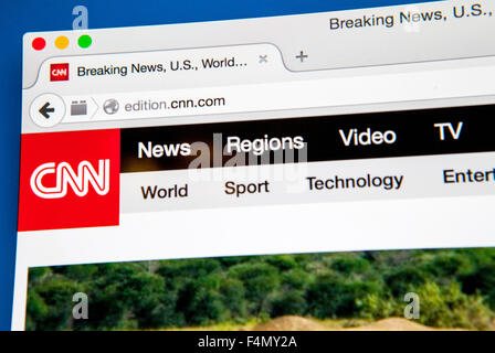 LONDON, UK - 20. Juni 2015: Die Homepage der Website CNN am 20. Juni 2015. Stockfoto