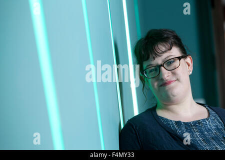 KAITE Welsh, LGBT-Journalist, Redakteur und Autor auf der Summerhall historische Fiktion Festival 2015. Edinburgh, Schottland. 25. April 2015 Stockfoto