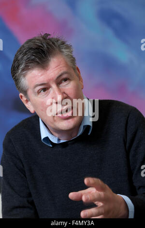Andrew Williams, britischer Schriftsteller und ehemalige Fernsehjournalistin auf Summerhall historische Fiktion Festival 2015. Edinburgh, Schottland. 25. April 2015 Stockfoto