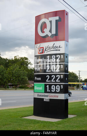 Melden Sie sich mit niedrigen Gaspreise in USA. Stockfoto