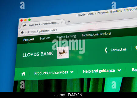 LONDON, UK - 20. Juni 2015: Die Homepage der Lloyds Bank Website, am 20. Juni 2015. Stockfoto