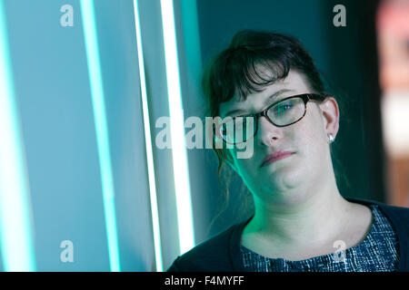 KAITE Welsh, LGBT-Journalist, Redakteur und Autor auf der Summerhall historische Fiktion Festival 2015. Edinburgh, Schottland. 25. April 2015 Stockfoto