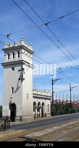 Turnpike auf der Poniatowski-Brücke-Warschau-Polen Stockfoto