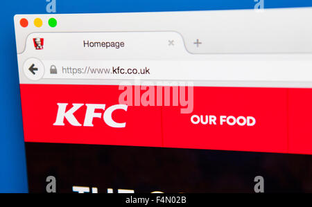 LONDON, UK - 19. Juni 2015: Die Homepage von Kentucky Fried Chicken (KFC) offizielle Website am 19. Juni 2015. Stockfoto
