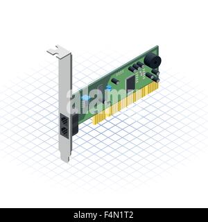 Isometrische Netzwerk Karte Vektor-Illustration Stock Vektor