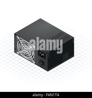 Isometrische Power Supply-Vektor-Illustration Stock Vektor