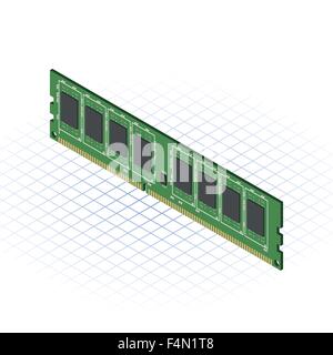 Isometrische Random Access Memory-Vektor-Illustration Stock Vektor