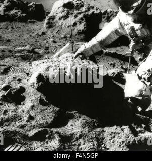 Astronauten David Scott Loch auf dem Mond, Apollo 15, Mond Stockfoto