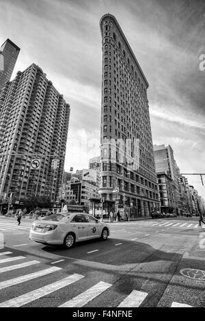 Schwarz / weiß Bild des berühmten Flatiron Building, Manhattan-New York-USA Stockfoto