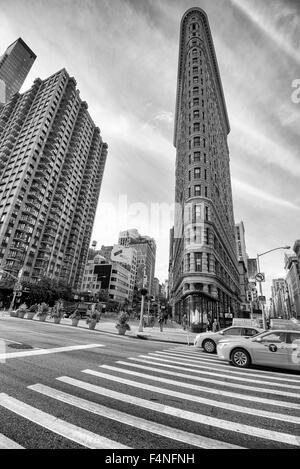 Schwarz / weiß Bild des berühmten Flatiron Building, Manhattan-New York-USA Stockfoto