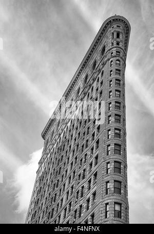 Schwarz / weiß Bild des berühmten Flatiron Building, Manhattan-New York-USA Stockfoto