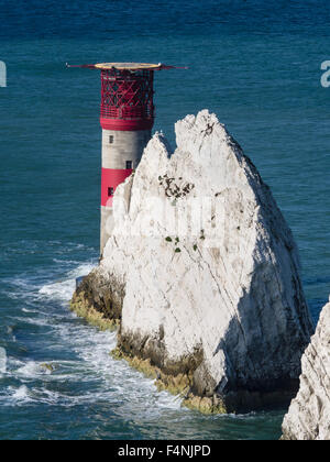 Die Nadeln mit Leuchtturm, Isle of Wight, England, Großbritannien Stockfoto