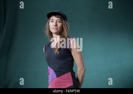 Emily Woof, englische Schauspielerin und Autorin, an das Edinburgh International Book Festival 2015. Schottland. 29. August 2015 Stockfoto