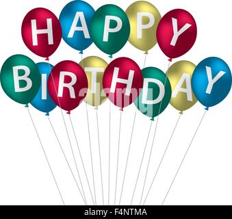 Geburtstagskarte-Ballon im Vektor-Format. Stock Vektor