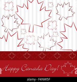 Handgezeichnete Canada Day Karte im Vektorformat. Stock Vektor