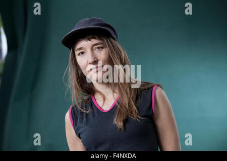 Emily Woof, englische Schauspielerin und Autorin, an das Edinburgh International Book Festival 2015. Schottland. 29. August 2015 Stockfoto