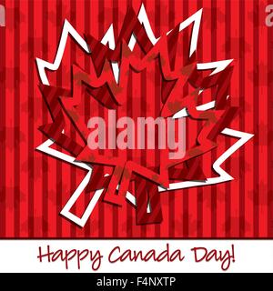 Maple Leaf Umriss Canada Day Karte im Vektorformat. Stock Vektor