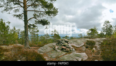 Malerische Panorama der felsigen Landschaft in Gygrestolen, Norwegen Stockfoto