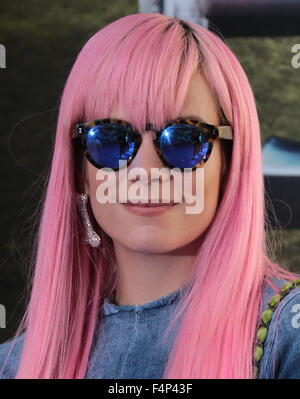 London, Großbritannien, 20. September 2015: Lily Allen besucht die Pan Filmpremiere, Leicester Square in London Stockfoto