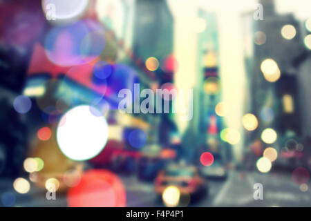 Verschwommen Bokeh Hintergrund von VintageTimes Square in New York Stockfoto