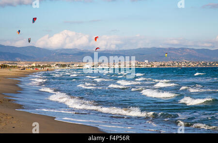 Poetto Strand Cagliari Sardinien Italien Stockfoto