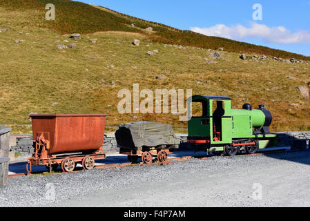 Baguley Schmalspur-Dampflokomotive. Honister Schiefer mir Honister Pass Nationalpark Lake District, Cumbria, England, Großbritannien Stockfoto