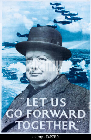 Sir Winston Churchill Krieg Poster. UK Stockfoto