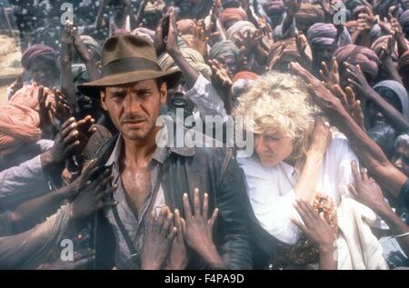 Harrison Ford, Kate Capshaw / Indiana Jones und der Tempel des Doom 1984 unter der Regie von Steven Spielberg Stockfoto