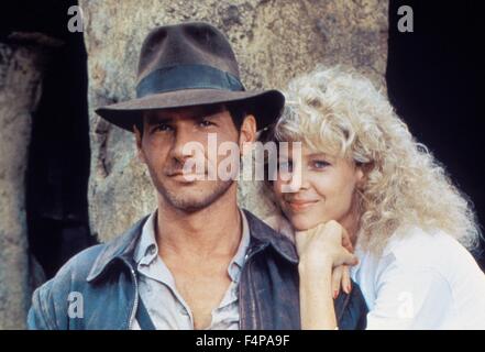 Harrison Ford, Kate Capshaw / Indiana Jones und der Tempel des Doom 1984 unter der Regie von Steven Spielberg Stockfoto