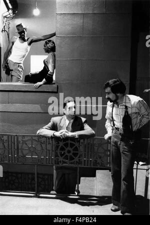 Robert De Niro, Martin Scorsese am Set / New York, New York 1977 unter der Regie von Martin Scorsese Stockfoto