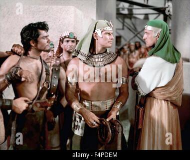 John Derek, Charlton Heston, Vincent Price / die zehn Gebote 1956 unter der Regie von DeMille Stockfoto
