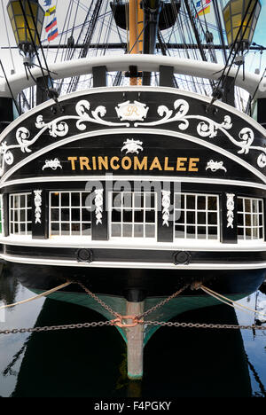 HMS Trincomalee ist jetzt Teil des Nationalmuseums der Royal Navy-Familie. Stockfoto