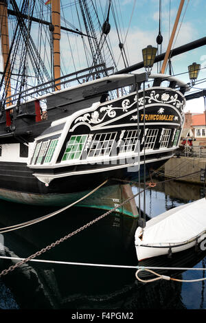 HMS Trincomalee ist jetzt Teil des Nationalmuseums der Royal Navy-Familie. Stockfoto