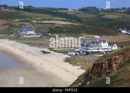 Frankreich, Bretagne, landschaftlich an dem Cap Sizun, der Bucht Baie des Trepasses zwischen Pointe du Van Kalvarienberg und Pointe du Raz Stockfoto