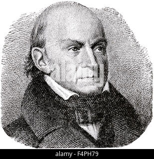 John Quincy Adams (1767-1848), 6. Präsident der Vereinigten Staaten, Gravur, 1889 Stockfoto