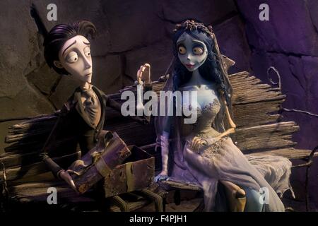 Victor Van Dort, gesprochen von JOHNNY DEPP, und Corpse Bride, geäußert von HELENA BONHAM CARTER / Corpse Bride / 2005 unter der Regie von Tim Burton [WARNER BROS PICTURES] Stockfoto
