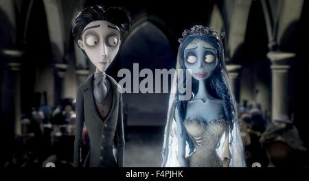 Victor Van Dort, gesprochen von JOHNNY DEPP, und Corpse Bride, geäußert von HELENA BONHAM CARTER / Corpse Bride / 2005 unter der Regie von Tim Burton [WARNER BROS PICTURES] Stockfoto