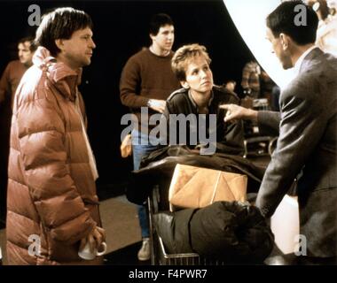 Am Set, Terry Gilliam mit Kim Greist und Jonathan Pryce / Brasilien / 1985 unter der Regie von Terry Gilliam [Botschaft International Pictures] Stockfoto