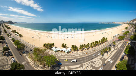 Panoramablick auf die Copacabana in Rio De Janeiro Stockfoto