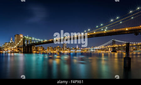 Brooklyn und Manhattan Brücken, Lower Manhattan, Brooklyn Stockfoto