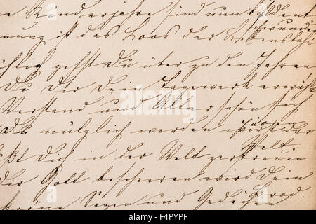 Alte nicht abstrakte handschriftlichen Text definiert. Grunge Vintage Papier Textur Hintergrund Stockfoto